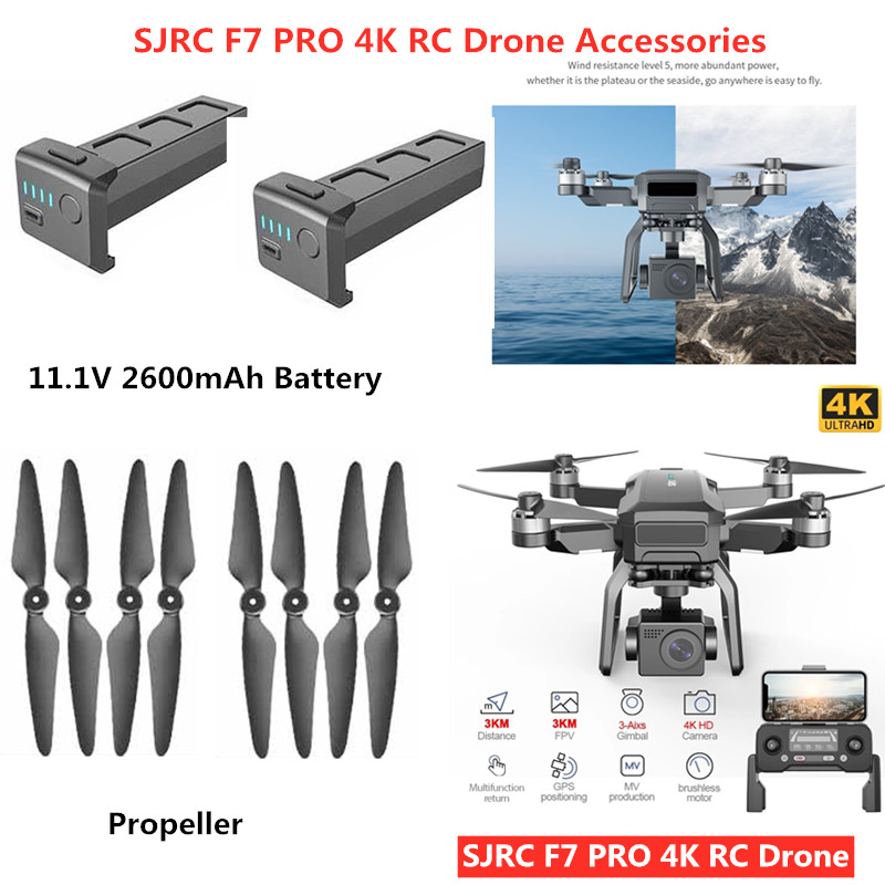 Drone Sjrc - Аккумулятор 11,1 В, 2600 мАч, пропеллер